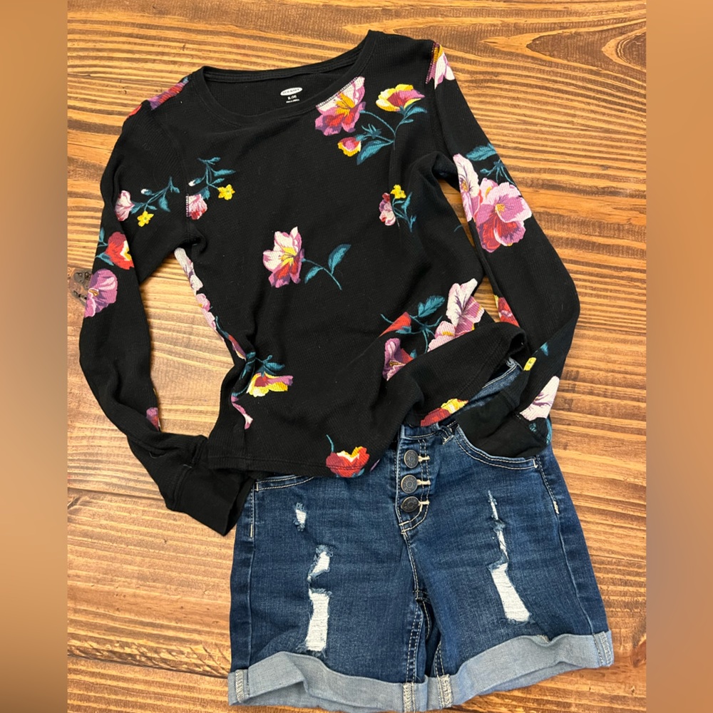 Floral Long Sleeve Girls Top